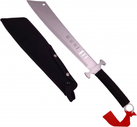 Maceta de vanatoare IdeallStore® Asian Level 57 cm otel inoxidabil argintiu teaca inclusa