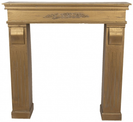 Masca pentru semineu din lemn auriu 100 cm x 22 cm x 99 h 
