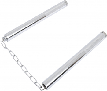 Nunceag-nunchucku metalic argintiu 27 cm 