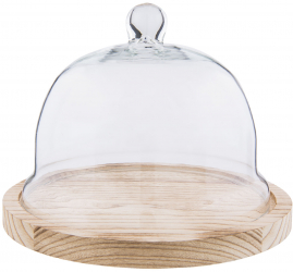 Platou deserturi aperitive cu cupola sticla Ø 23 cm x 17 h 