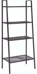 Raft 4 polite din metal negru Aldea 60x35x148 cm 