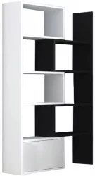 Raft din pal alb negru Asta 130x29x188 cm 