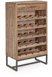 Raft pentru sticle vin din lemn maro Elmer 60 cm x 32 cm x 107 h 