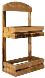 Raft suspendabil 2 polite lemn maro 40x20x70 cm 