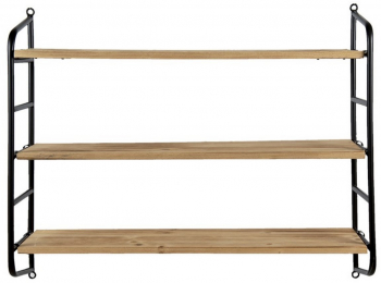 Raft suspendabil natur negru 3 polite 60x15x50 cm 