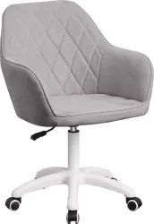 Scaun de birou tapiterie textil gri picior alb Santy 60x62x100 cm 