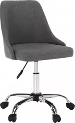 Scaun de birou textil gri picior crom Ediz 48x57x88 cm 