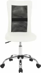 Scaun de birou textil negru si piele ecologica alba Idor 43x59x100 cm 