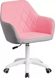 Scaun de birou textil roz gri alb Santy 60x62x100 cm 