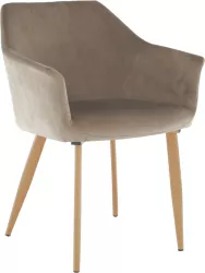 Scaun-fotoliu tapiterie textil bej picioare fag Odovel 56x63x82 cm 