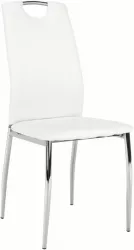 Scaun piele ecologica alba crom Ervina 42x43x99 cm 