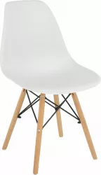Scaun plastic alb picioare fag Cinkla 46x54x82 cm 