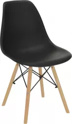 Scaun plastic negru picioare fag Cinkla 46x54x82 cm 