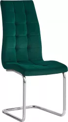 Scaun tapiterie catifea verde picioare crom Saloma 42x56.5x105 cm 