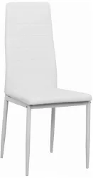 Scaun tapiterie piele ecologica alba metal alb Coleta 41x49x96 cm 