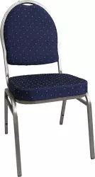 Scaun tapiterie textil albastru cadru metal gri Jeffs 45.5x56.5x93 cm 