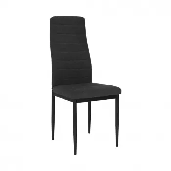 Scaun tapiterie textil gri inchis picioare metal negru Coleta 41x49x96 cm 