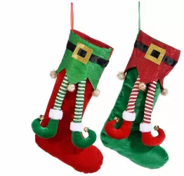 Set 2 ciorapi suspendabili model Elf 28x50 cm 