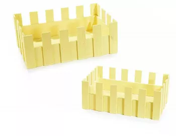 Set 2 cosuri din lemn galben 27x18x10 cm 