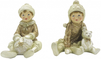 Set 2 figurine Copii polirasina 7x7x9 cm 
