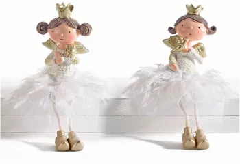 Set 2 figurine Inger alb 8x5x15 cm 