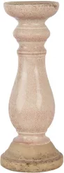 Set 2 sfesnice lumanari ceramica roz 14x36 cm 