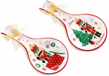 Set 2 suporturi lingura Craciun Spargatorul de Nuci 12x24 cm 