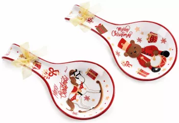 Set 2 suporturi lingura Craciun Vintage Xmas 12x24 cm