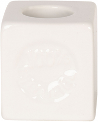 Set 2 suporturi periute dinti ceramica alba 4x4x4 cm