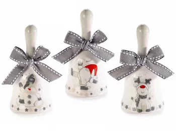 Set 3 clopotei Craciun Holiday 5x10 cm