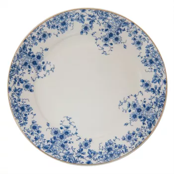 Set 4 farfurii portelan alb albastru 21x2 cm 