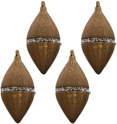 Set 4 globuri din sticla maro aurie 7x7x14 cm 