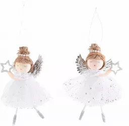 Set 4 ornamente brad Inger 8x13 cm 