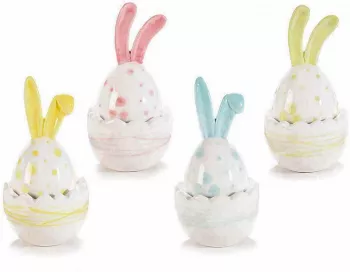 Set 4 oua decorative din ceramica 7x12 cm 