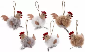 Set 6 Gaini suspendabile din textil 11x9 cm 