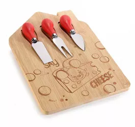 Set Craciun platou si tacamuri servire branzeturi 20x30 cm