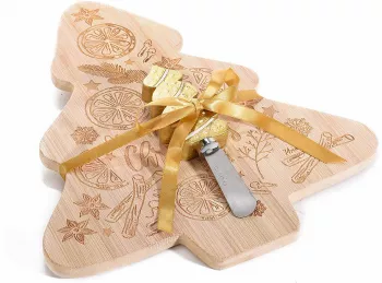 Set platou si cutit Craciun 24.5x28 cm 
