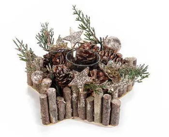 Suport lumanare Craciun Stea 18.5x17.5x8.5 cm 