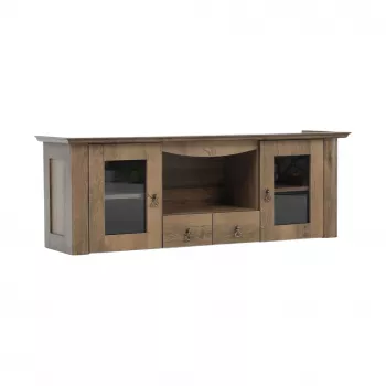 Vitrina suspendabila mdf stejar lefkas Vilar 165x42x106 cm 