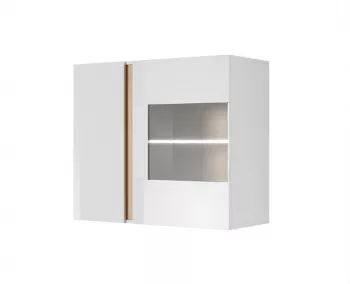 Vitrina suspendabila pal alb maro stejar grandson alb lucios City 96.5x40x82.5 cm 