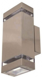 Aplica de exterior Gardenya-2 Inox IP44 GU10 putere 2 x 35 W lumina in 2 sensuri 