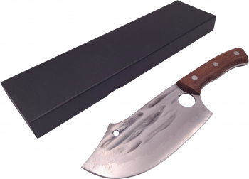 Cutit tip satar IdeallStore® lucrat manual Spiritual Blade 28 cm otel inoxidabil 300 g maro 