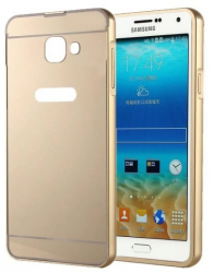Husa Bumper Aluminiu APC GSM Capac Spate Auriu Mat Pentru Samsung Galaxy A5 A510 2016 