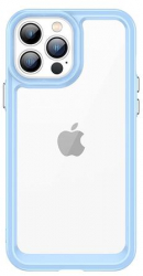 Husa Compatibila cu Apple iPhone 12 Pro iberry Space Rama Silicon Albastru 