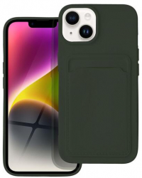Husa Silicon Compatibila cu Apple iPhone 14 Plus Forcell Card Case Verde Olive 