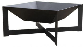 Incalzitor pentru terasa/gradina Square Fire Pit KRO-1077 Otel Negru 600x600x300 mm grosime 3 mm 