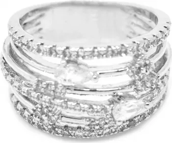 Inel placat cu aur alb Carrie 18.5 mm IC-90 Argintiu 
