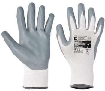 Manusi de protectie fara cusaturi Cerva Babbler White cu strat de latex marimea XL 