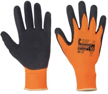 Manusi de protectie fara cusaturi Cerva Palawan Orange cu strat de latex marimea L 