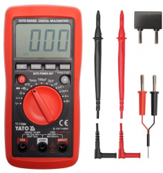 Multimetru digital universal Yato YT-73084 300 V AC/DC 0-10 A include cabluri de masurat 